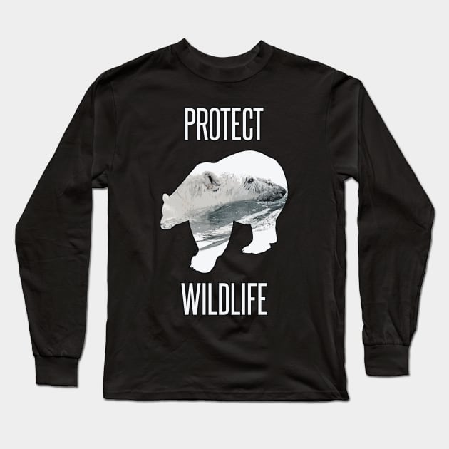 Protect wildlife - polar bear Long Sleeve T-Shirt by Protect friends